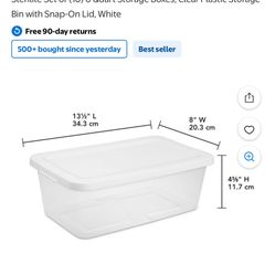 6qt Storage container w lid.  x 16