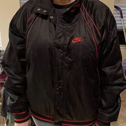  Micheal Jordan 1984 Vintage Black Silk Bomber Jacket 
