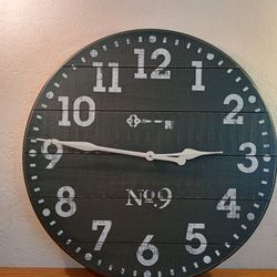 Large Rustic Wooden Wall Clock 