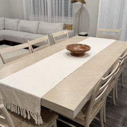 Macy’s dining table with chairs 