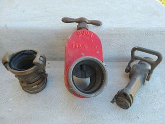 Vintage Philadelphia Fire Dept Fire Hose Attachments