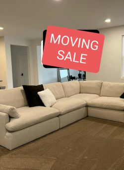 Beige Cloud Couch Modular Sectional Sofa