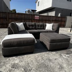 Grey/ Brown Sofa Sectional 