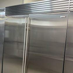 SUB ZERO 72”WIDE BUILT IN STAINLESS STEEL REFRIGERATOR/ FREEZER 