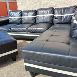 ✨️🚨 Gorgeous 😍 Leather Sectional w/ Ottoman 