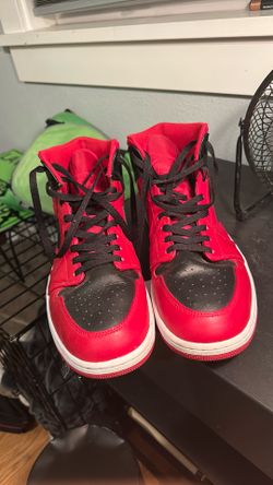 Red and black Jordans