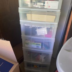 Several drawer plastic storage