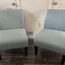 Set of 2 Light Blue Chairs