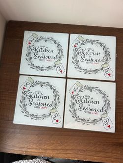 Cute glass kitchen trivots.  $4 each or all for $12.