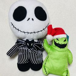 Disney Nightmare Before Christmas Plush Toys Jack Skellington + Oogie Boogie