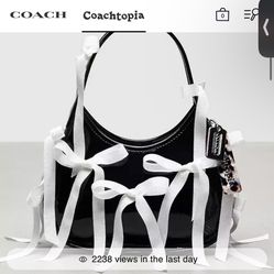 Coachtopia Black Leather Bow Bag 
