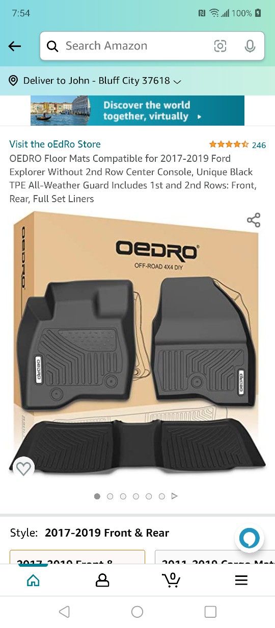 Visit the oEdRo Store

4.7 out of 5 stars246Reviews

OEDRO Floor Mats Compatible for 2017-2019 Ford Explorer Without 2nd Row Center Console, Unique Bl