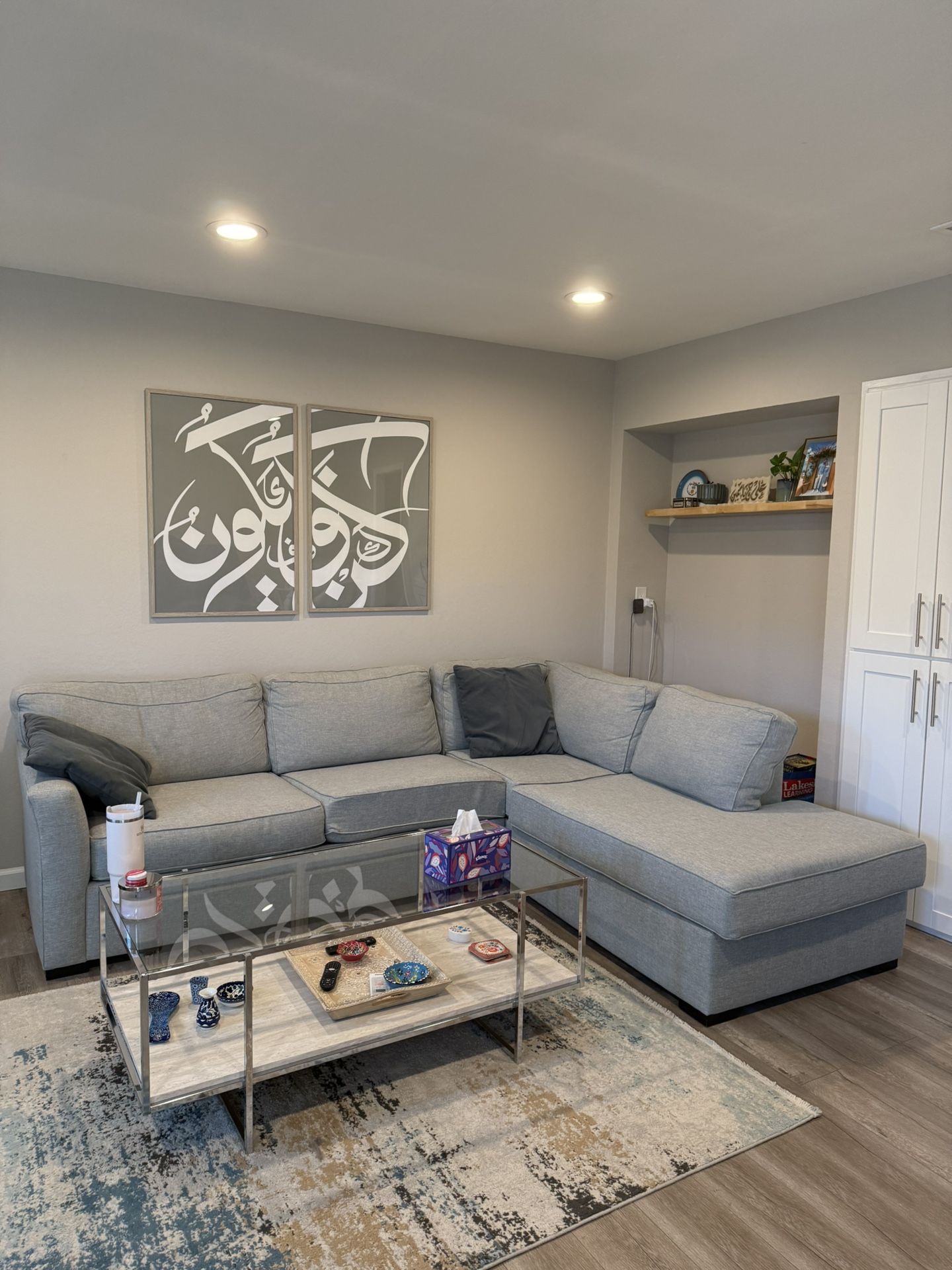 Light Blue L-sectional Couch