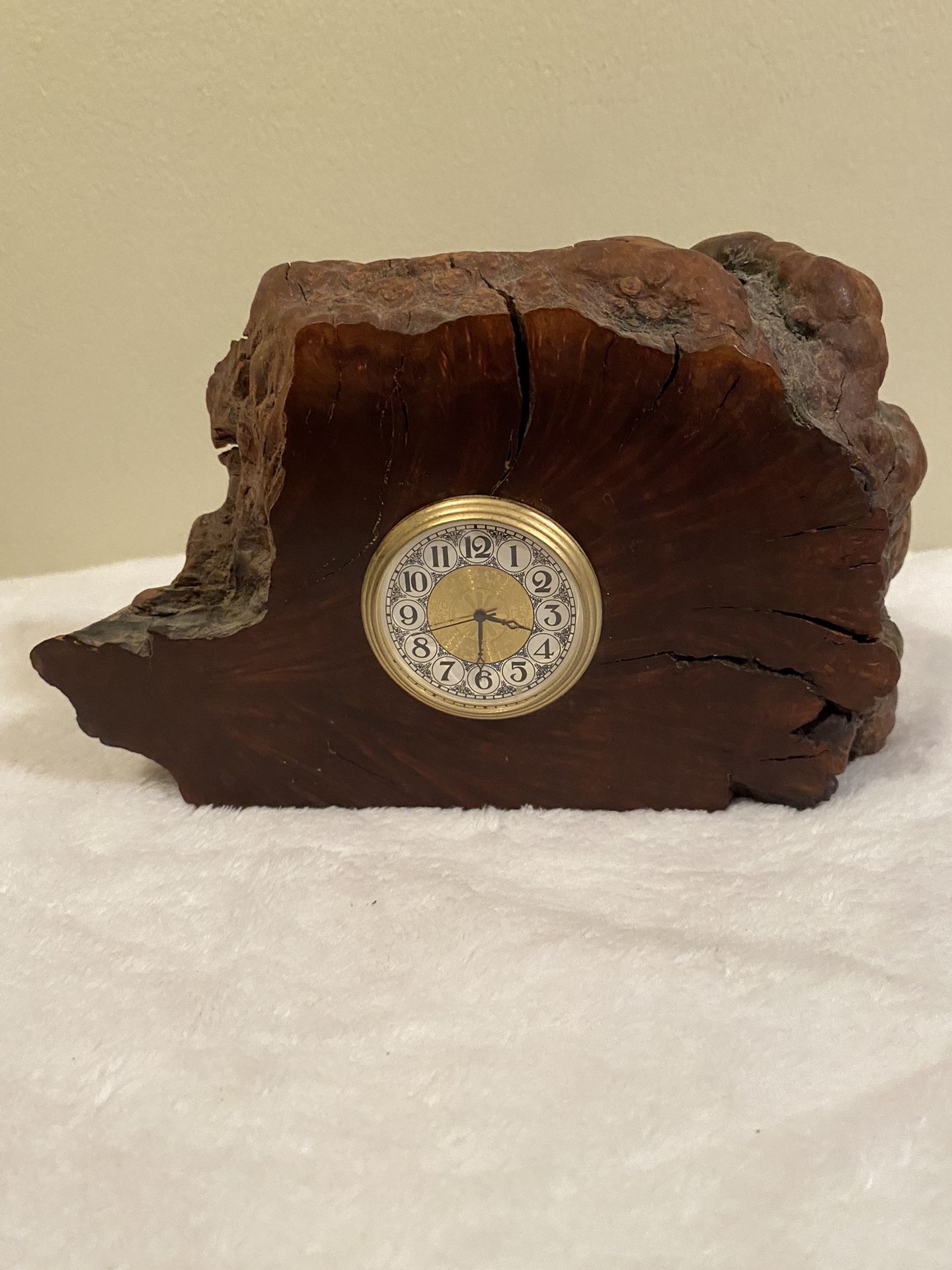 Handcrafted Burl Clock