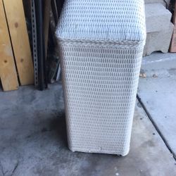 Small Square Vintage Rattan laundry Hamper