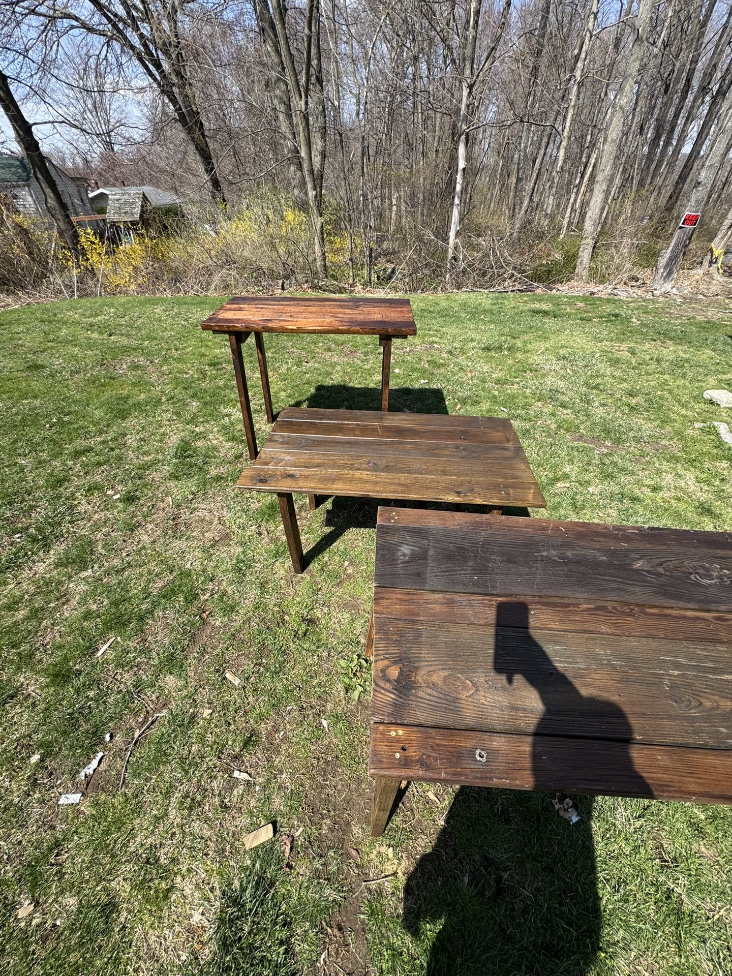 wooden tables
