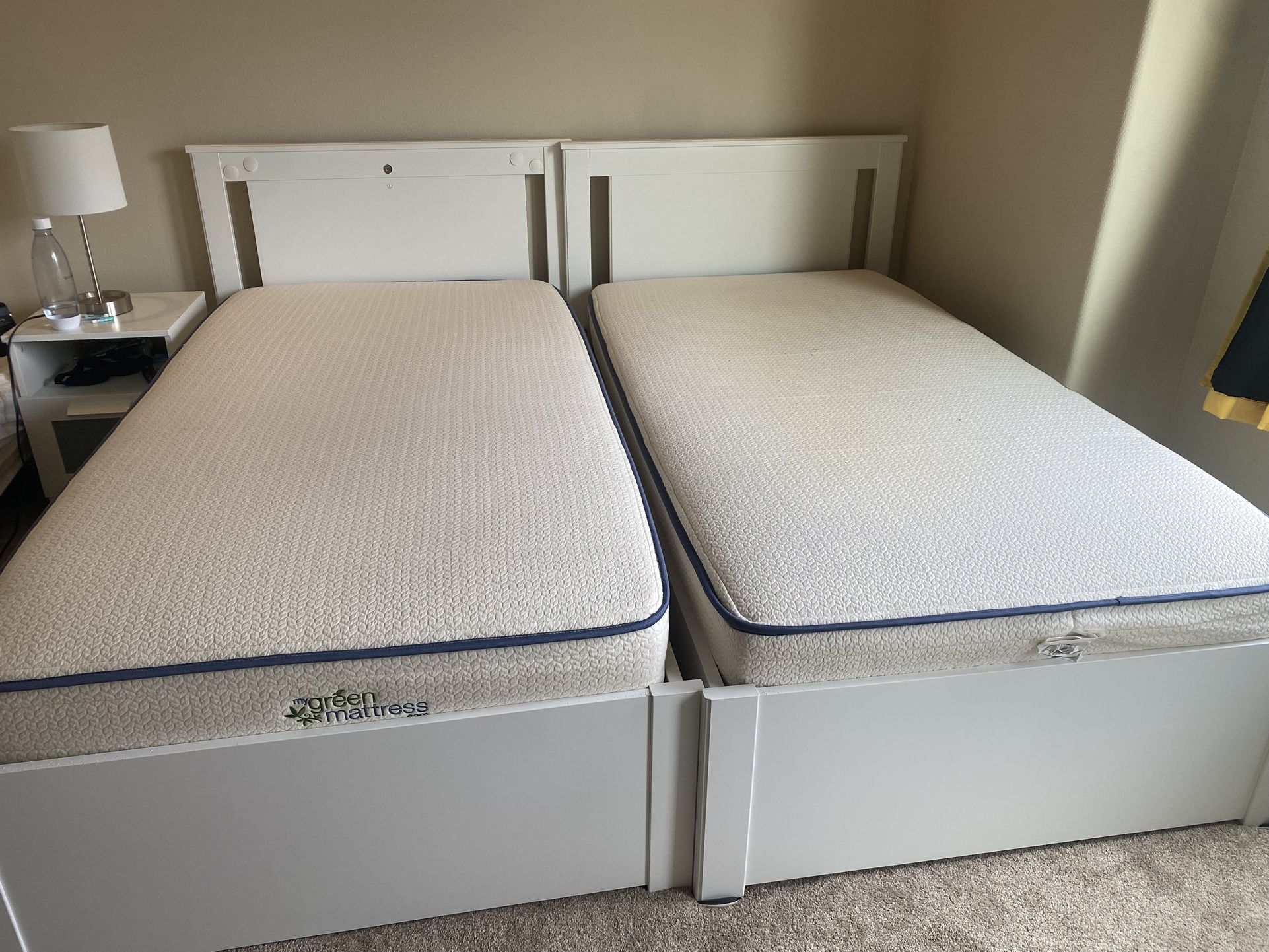Two IKEA hemnes twin bed frames worth $740 Total