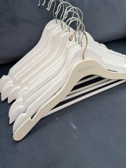 EUC Set of 14 White Wooden Hangers