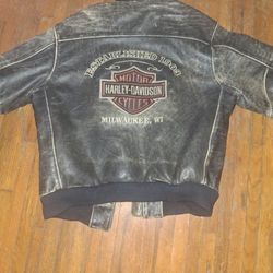 Vintage Distressed Harley Davidson Leather Jacket
