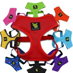 Small EcoBark Dog Harness - Eco-Friendly Max Comfort Harnesses - Luxurious Soft Mesh Halter - Over The Head Harness Vest- No Pull and No Choke for Pup