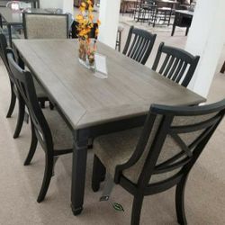 Tyler Creek Black-Gray Dining Room Set

 