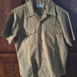 Flying Cross Shirt Uniform Khaki Short Sleeve Size Medium Large M/L US Navy & trousers Set  Mens