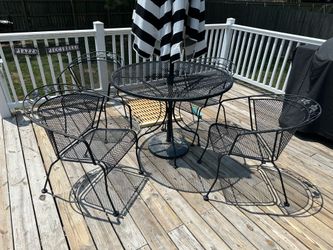 Wrought iron table and chairs