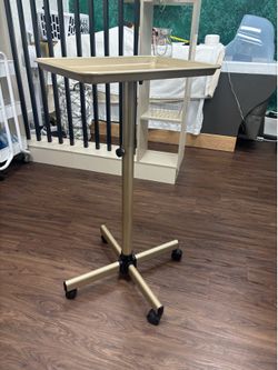Adjustable Metal Salon Tray on Wheels – Excellent Condition