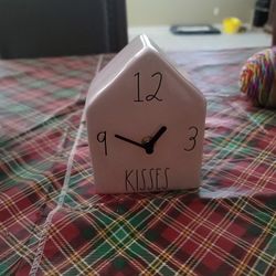 Pink Rae Dunn Kisses Clock