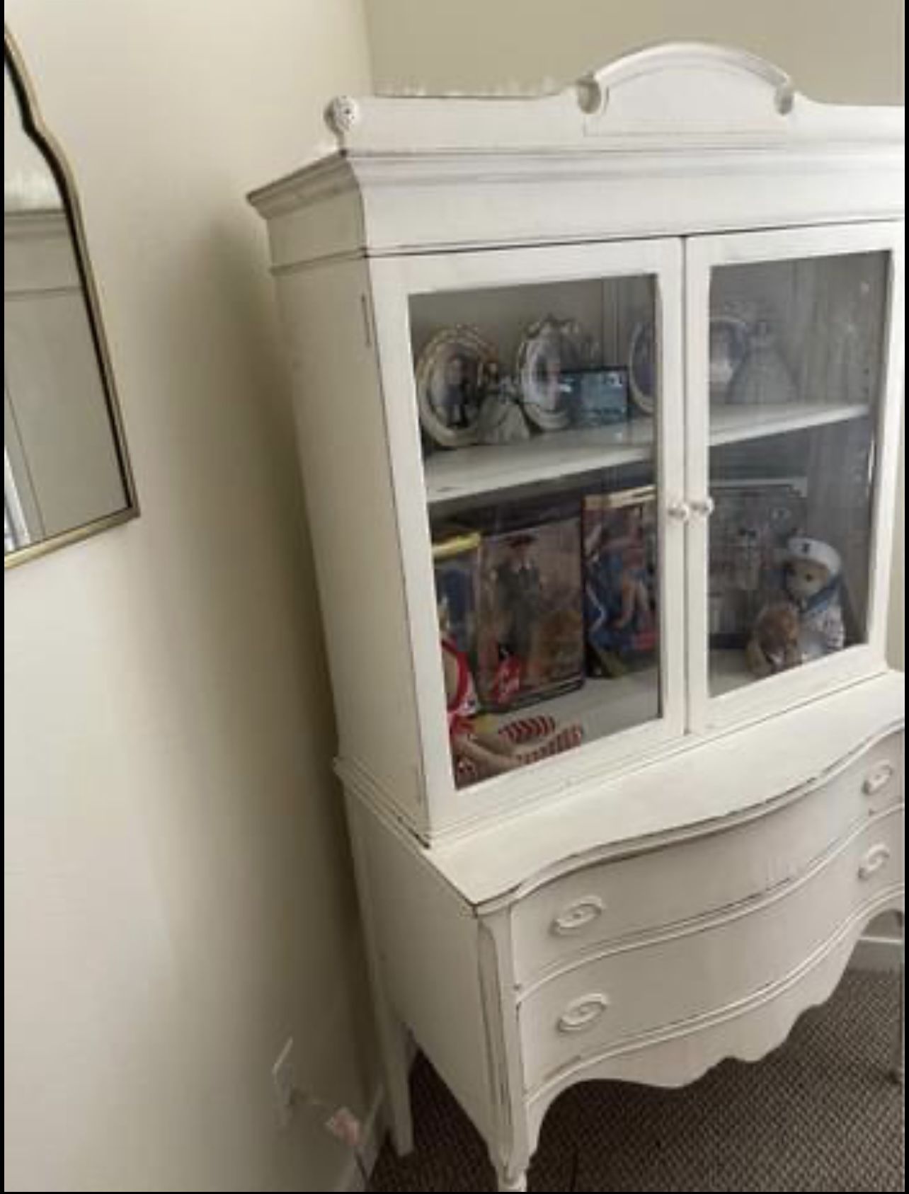 White Antique Hutch