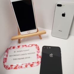 Apple IPhone 8 / IPhone 8 Plus Unlocked  - 90 Days Warranty - $1 Down - NO CREDIT Needed