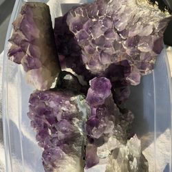 Amethyst clusters. Stones