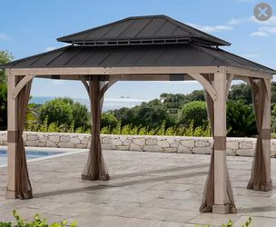 10' x 12' Hard Top Wood Gazebo