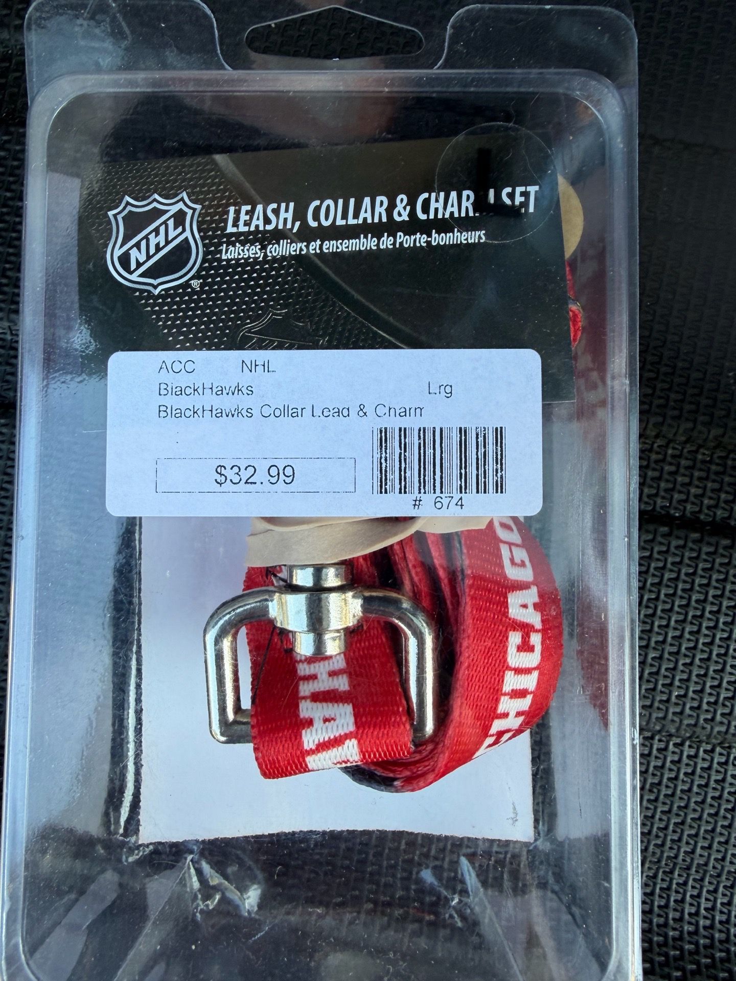 NHL Blackhawks Pet Leash, Collar & Chain
