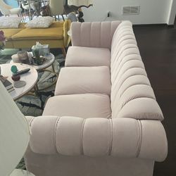 Light Pink Velvet Sofa 