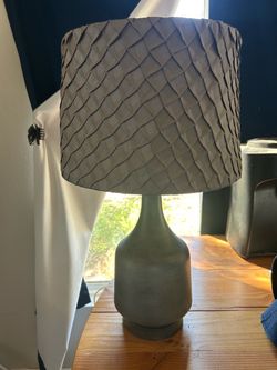 Table Lamp with Pleated Fabric Shade