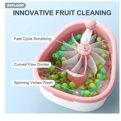 JOYMOOP Fruit Cleaner Spinner JOYLOOP, Large Fruit Washer Spinner with Brush, Fruit Cleaning with Fruit Washing Bowl, Fruit and Salad Cleaner with Fru