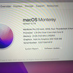 2016 MacBook Pro Touchbar 