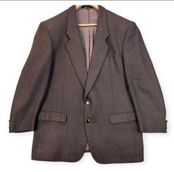 Vtg Bradys Mens Sportcoat Blazer 80s Basket Weave Tweed Hotel Coronado Label 46R
