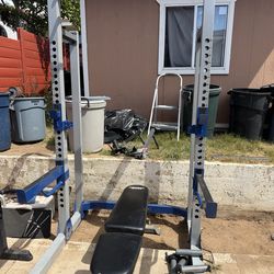 Half rack with bench