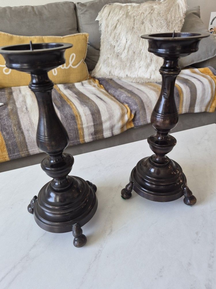 MAITLAND & SMITH Bronze Candle Holders