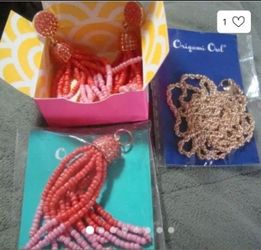 Origami Owl Earrings And Necklace