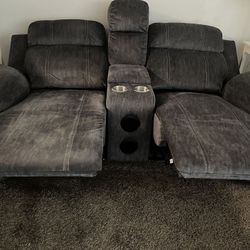 Beautiful Power Reclining Loveseat With Audio