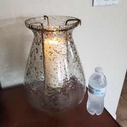 Candle Holder Heavy Glass  Candle Not Included 