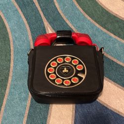 Vintage Betsey Johnson Black and Red Rotary Phone Handbag