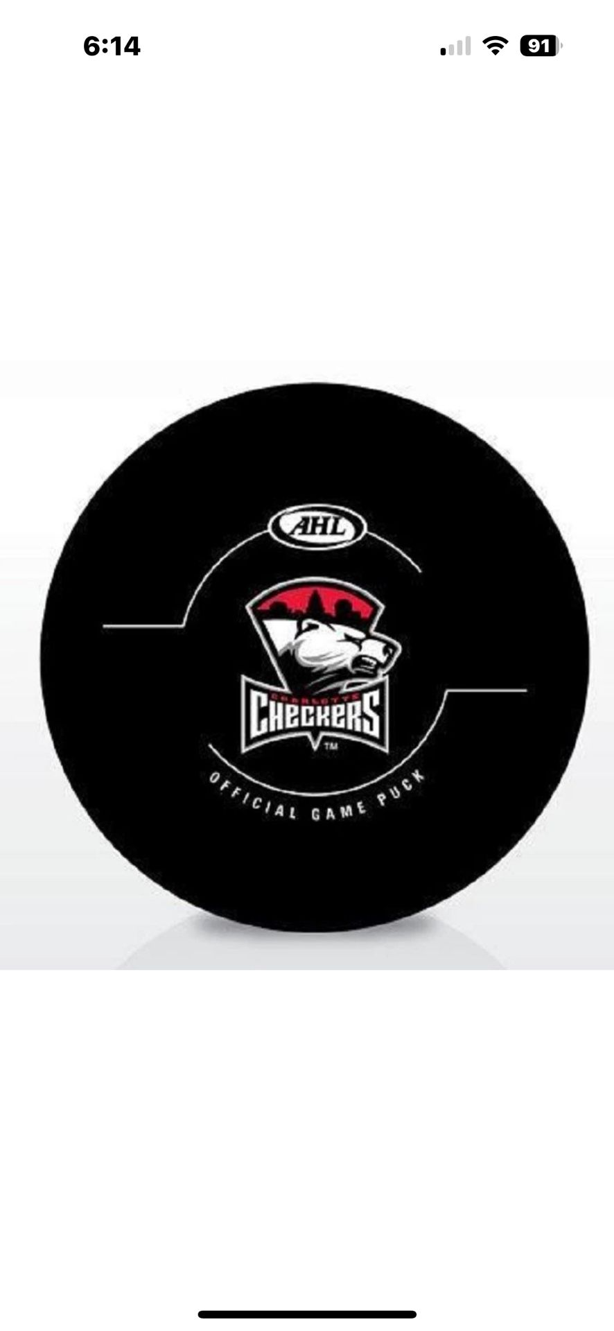 AHL Charlotte, Checkers Game Puck