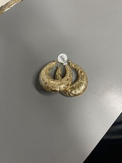 Pair Of Yellow Gold Earrings 10k 9.2 Grams