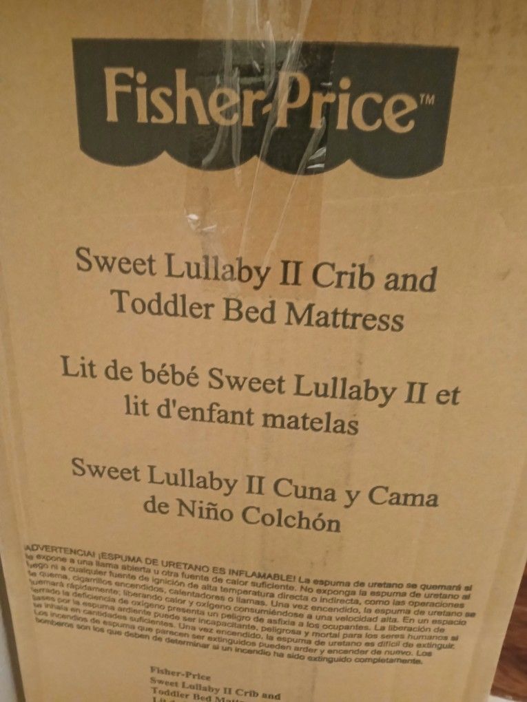 Fisher-Price Sweet Lullaby Crib / Toddler Bed Mattress. MIP