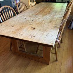 Solid Pine Table And 6 Chairs