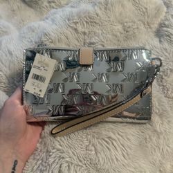 Michael Kors Silver Jet Wristlet Wallet